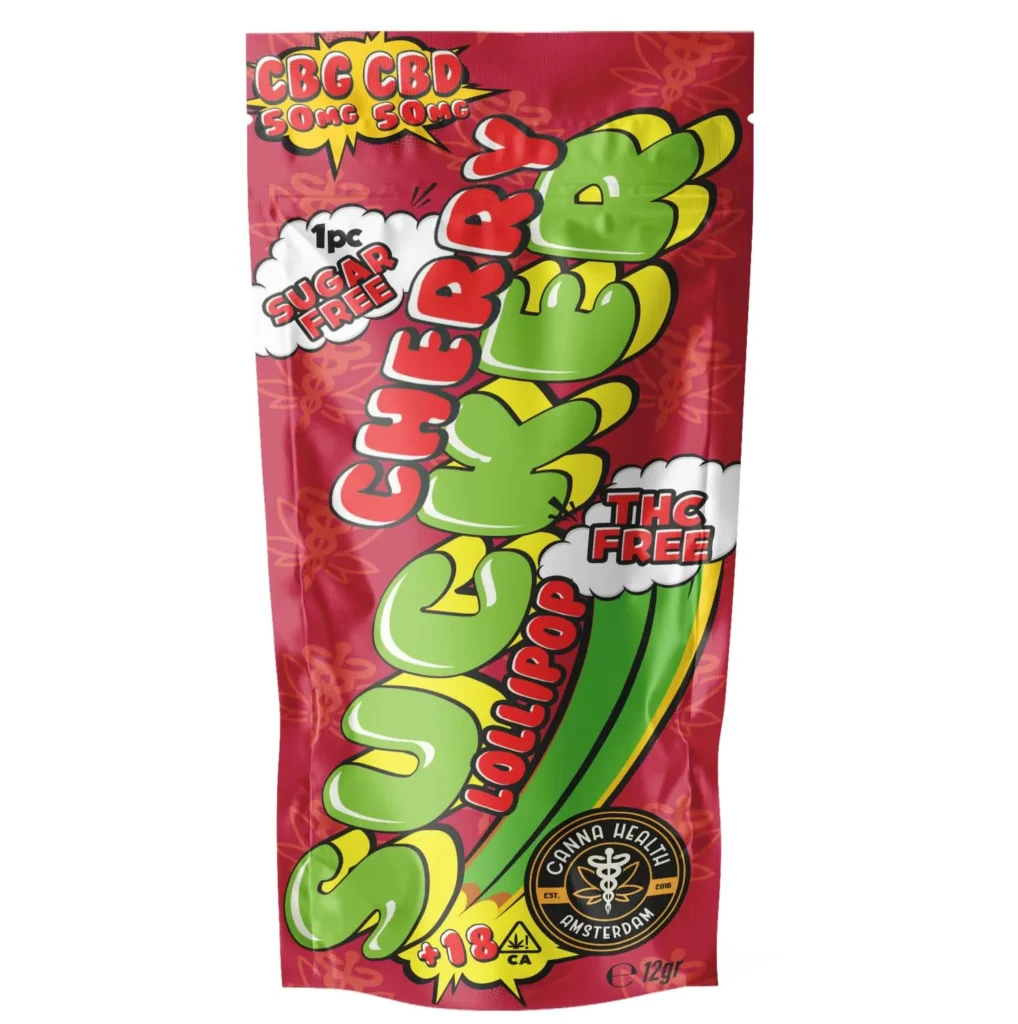 cbg cbd Lollipop - cherry cbg 50mg 50mg cbd - Canna Health Amsterdam