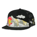Dabroots Clouds Allover Black Snapback Hat
