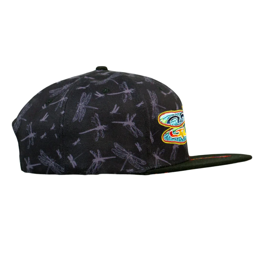 Grassrootsclothing656e112f9e0ff1656e112f9e274.84030200656e112f9e274.jpg Goose Dragonfly Black Snapback Hat - Image 3