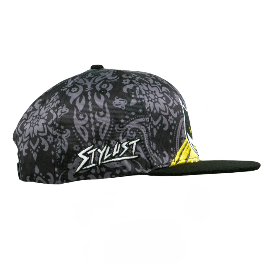 Stylust Paisley Cat Black Snapback Hat - Image 5