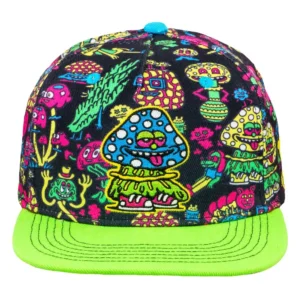 Killer Acid Mushroom Black Snapback Hat - Image 2
