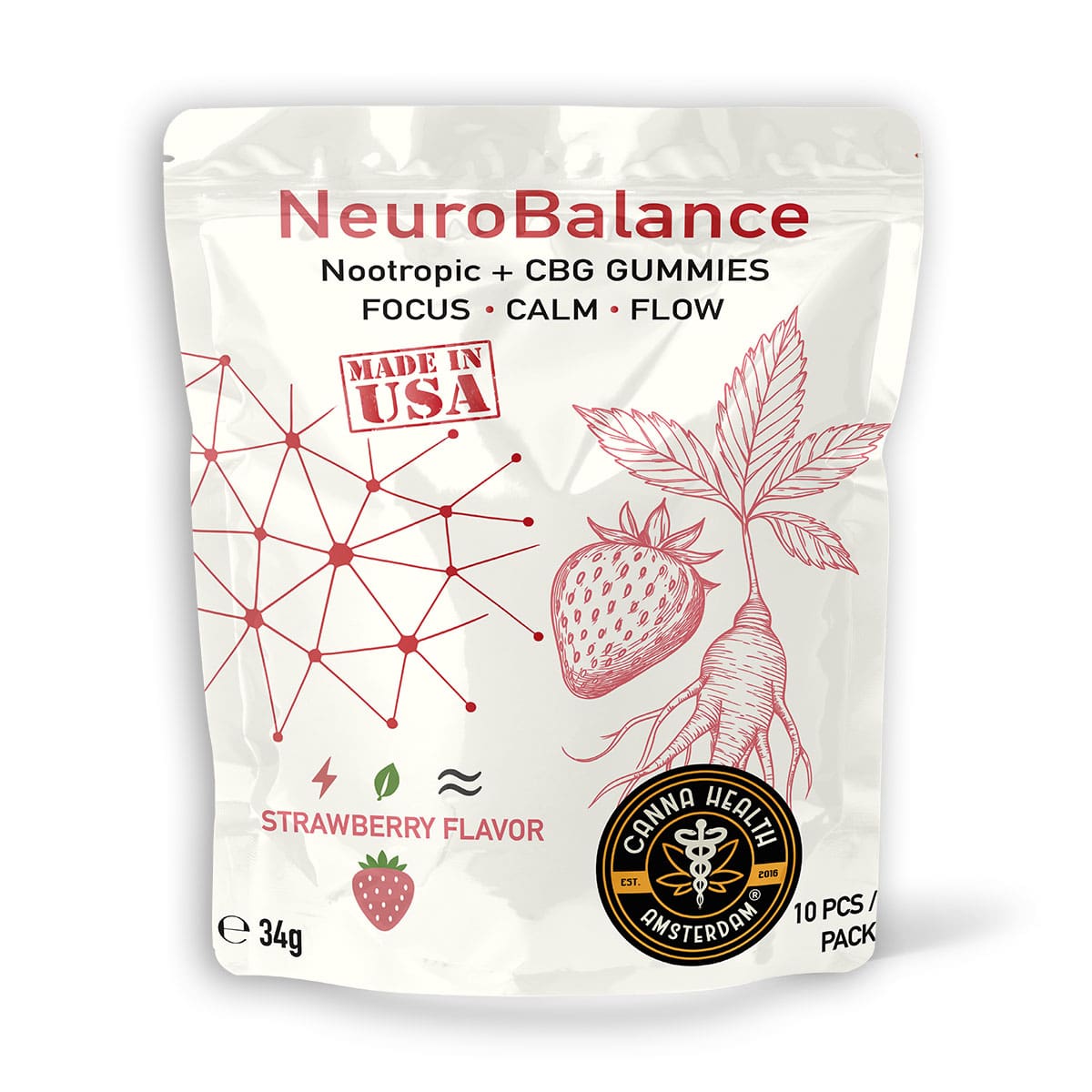 NEUROBALANCE GUMMY: STRAWBERRY – NOOTROPIC + CBG 250mg NEUROBALANCE GUMMY: STRAWBERRY – NOOTROPIC + CBG 250mg