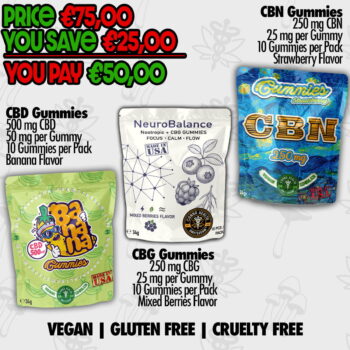 Vegan Cannabinoid Gummy Bundle – CBD, CBG & CBN Gummies